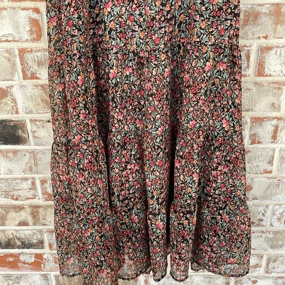 BB Dakota Steve Madden Floral Ruffled Maxi Sheer Sleeveless Dress - Picture 4 of 10